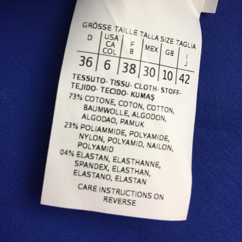 MARELLA Royal Blue Cotton Poplin Blend Notched Neck Wrap Midi Dress Size US 6 - Picture 12 of 14